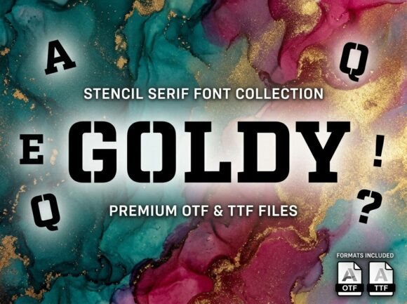 Goldy: The Industrial Powerhouse of Stencil Serif Design